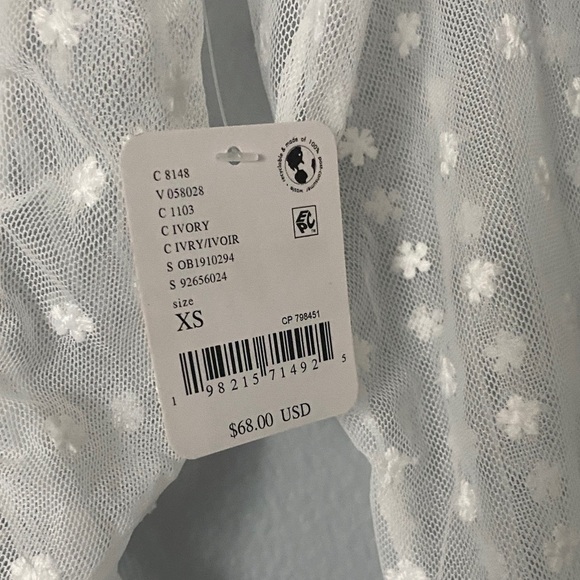 Free People Sheer White Flower Top - Picture 3 of 6